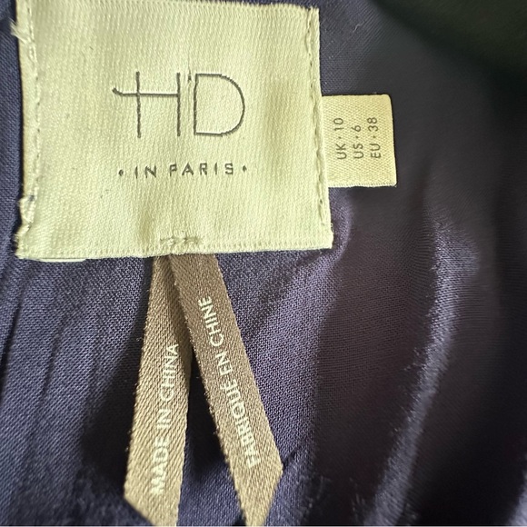 HD In Paris Anthropologie Dress Womens 6 Windowpane Plaid Striped Midi Fit Flare - Picture 8 of 13